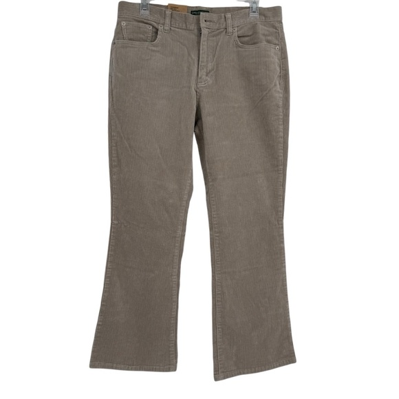 Lauren Jeans Co Ralph Lauren Corduroy Pants Womens Gray NWT Bootcut Size 12P - Picture 1 of 10